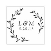 Laurel Wreath Monogram Wedding Save the Date Permastempel (Design)