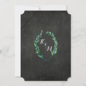 Laurel Wreath Olive Leaf Branch Chalkboard Modern Einladung (Rückseite)