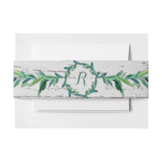 Laurel Wreath Olive Leaf Branch Modern Wood Einladungsbanderole (Vorderseite Beispiel)