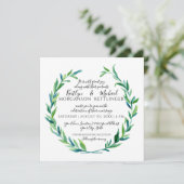 Laurel Wreath Olive Leaf Zweigstelle Modern Square Einladung (Stehend Vorderseite)