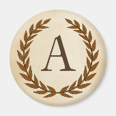 Laurel Wreath on Parchment Monogram Initial A Magnet (Vorne)
