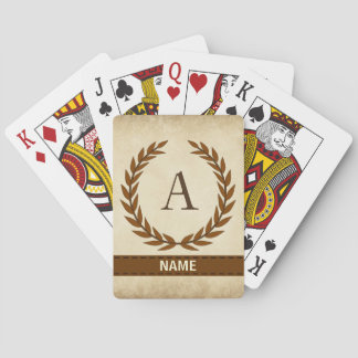 Laurel Wreath on Parchment Monogram Initial A Spielkarten