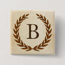 Laurel Wreath on Parchment Monogram Initial B