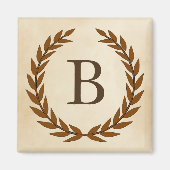 Laurel Wreath on Parchment Monogram Initial B Magnet (Vorne)