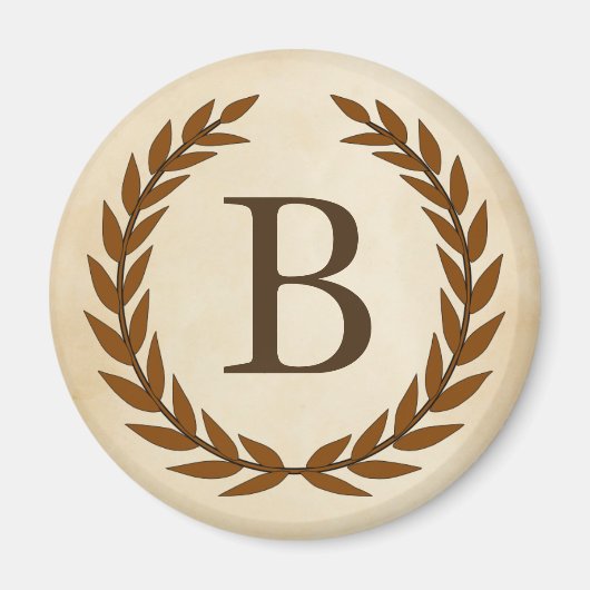 Laurel Wreath on Parchment Monogram Initial B Magnet (Vorne)