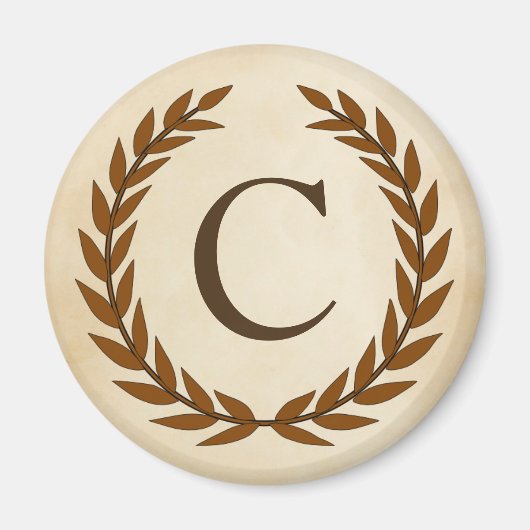 Laurel Wreath on Parchment Monogram Initial C Magnet (Vorne)