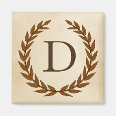 Laurel Wreath on Parchment Monogram Initial D Magnet (Vorne)