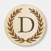 Laurel Wreath on Parchment Monogram Initial D Magnet (Vorne)