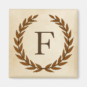 Laurel Wreath on Parchment Monogram Initial F Magnet (Vorne)