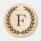 Laurel Wreath on Parchment Monogram Initial F Magnet (Vorne)