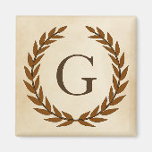 Laurel Wreath on Parchment Monogram Initial G Magnet (Vorne)