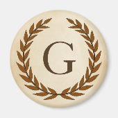 Laurel Wreath on Parchment Monogram Initial G Magnet (Vorne)