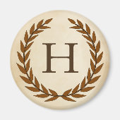 Laurel Wreath on Parchment Monogram Initial H Magnet (Vorne)
