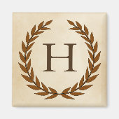 Laurel Wreath on Parchment Monogram Initial H Magnet (Vorne)