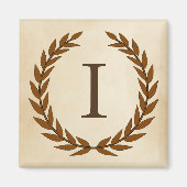 Laurel Wreath on Parchment Monogram Initial I Magnet (Vorne)