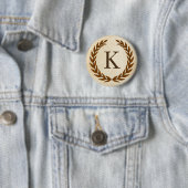 Laurel Wreath on Parchment Monogram Initial K Button (Beispiel)