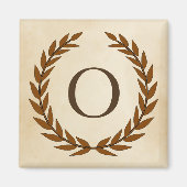 Laurel Wreath on Parchment Monogram Initial O Magnet (Vorne)