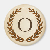 Laurel Wreath on Parchment Monogram Initial O Magnet (Vorne)