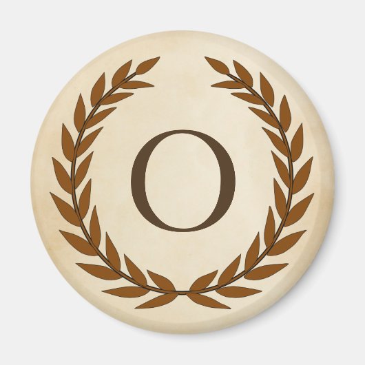Laurel Wreath on Parchment Monogram Initial O Magnet (Vorne)