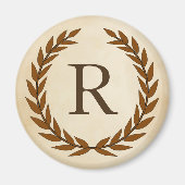 Laurel Wreath on Parchment Monogram Initial R Magnet (Vorne)