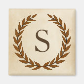 Laurel Wreath on Parchment Monogram Initial S Magnet (Vorne)
