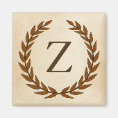 Laurel Wreath on Parchment Monogram Initial Z Magnet (Vorne)