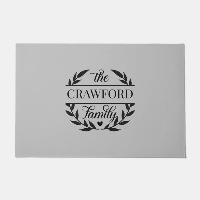Laurel Wreath Personalisiert Door Mat Fußmatte (Vorderseite)