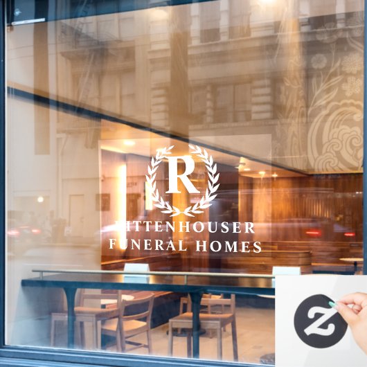 Laurel Wreath Personalisiert Fensteraufkleber (Café-Fenster)