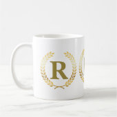 Laurel Wreath Personalisiert Imitats Goldleaf Tass Kaffeetasse (Links)