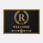Laurel Wreath Personalisierte Initial Door Mat Fußmatte (Vorderseite)