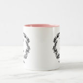 Laurel Wreath Scissors Haare Stylist Name Zweifarbige Tasse (Mittel)