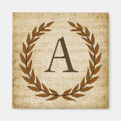 Laurel Wreath Sheet Music Monogram Initial A Magnet (Vorne)