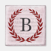 Laurel Wreath Sheet Music Monogram Initial B Magnet (Vorne)