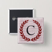 Laurel Wreath Sheet Music Monogram Initial C Button (Vorne & Hinten)