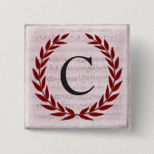 Laurel Wreath Sheet Music Monogram Initial C Button (Vorderseite)