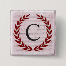 Laurel Wreath Sheet Music Monogram Initial C