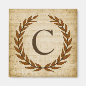 Laurel Wreath Sheet Music Monogram Initial C Magnet (Vorne)