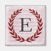 Laurel Wreath Sheet Music Monogram Initial E Magnet (Vorne)