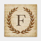 Laurel Wreath Sheet Music Monogram Initial F Magnet (Vorne)