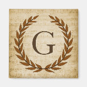 Laurel Wreath Sheet Music Monogram Initial G Magnet (Vorne)