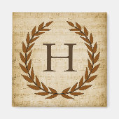 Laurel Wreath Sheet Music Monogram Initial H Magnet (Vorne)