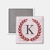 Laurel Wreath Sheet Music Monogram Initial K Magnet (Vorderseite/Rückseite)