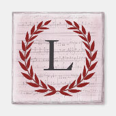 Laurel Wreath Sheet Music Monogram Initial L Magnet (Vorne)