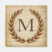 Laurel Wreath Sheet Music Monogram Initial Magnet (Vorne)