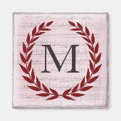 Laurel Wreath Sheet Music Monogram Initial Magnet (Vorne)