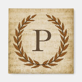 Laurel Wreath Sheet Music Monogram Initial P Magnet (Vorne)