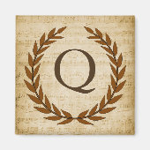 Laurel Wreath Sheet Music Monogram Initial Q Magnet (Vorne)