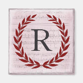 Laurel Wreath Sheet Music Monogram Initial R Magnet (Vorne)