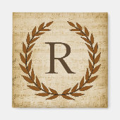 Laurel Wreath Sheet Music Monogram Initial R Magnet (Vorne)