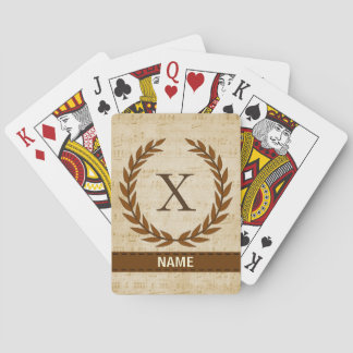 Laurel Wreath Sheet Music Monogram Initial X Spielkarten